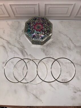 Elegant Silver Bangle Set of 5